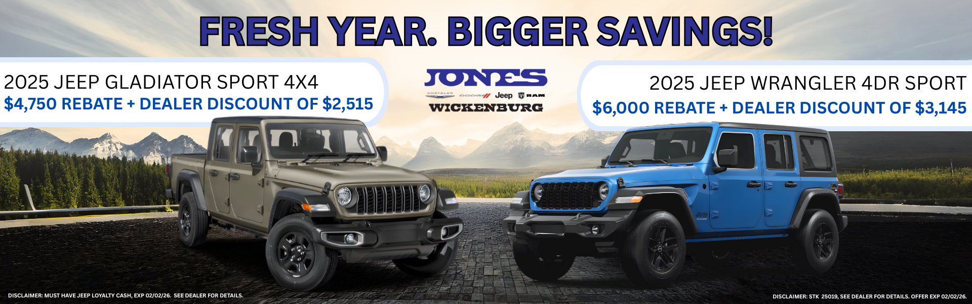 2025 Jeep Gladiator Sport and Wrangler Sport