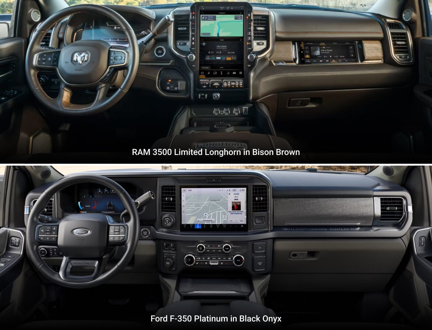Ram 3500 vs. Ford F-350 Interior Amenities