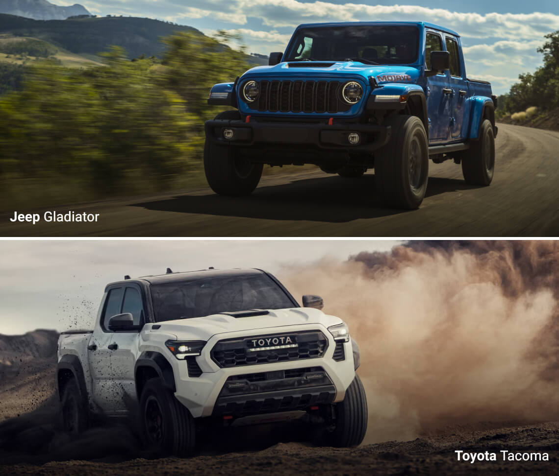 Jeep Gladiator vs. Toyota Tacoma Specs