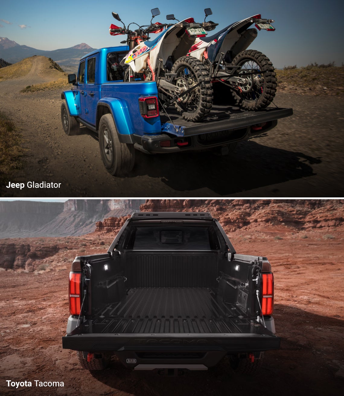 Jeep Gladiator vs. Toyota Tacoma Bed Dimensions